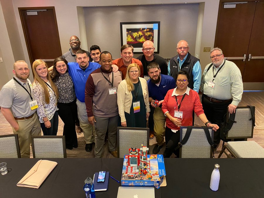 A group gathers after the AVSS conference