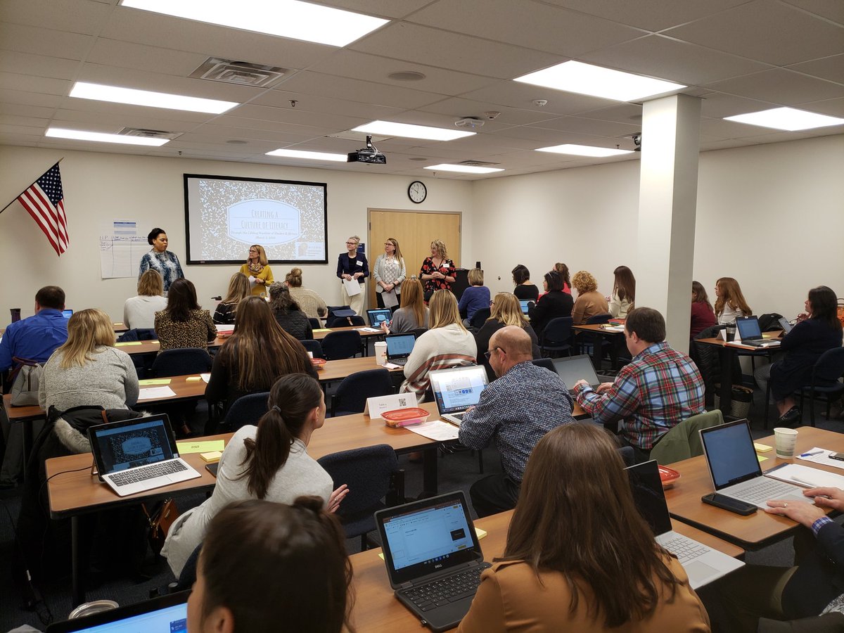 kathryndaughton's tweet photo. "Creating a Culture of Literacy", "The Changing Face of Literacy", "ELA Scaffolds for ELLS" and "An Overview of the Curriculum Design Process" at our first sessions today. #SCDNELA @OCM_BOCES_IS https://t.co/0DBTirp1Q9