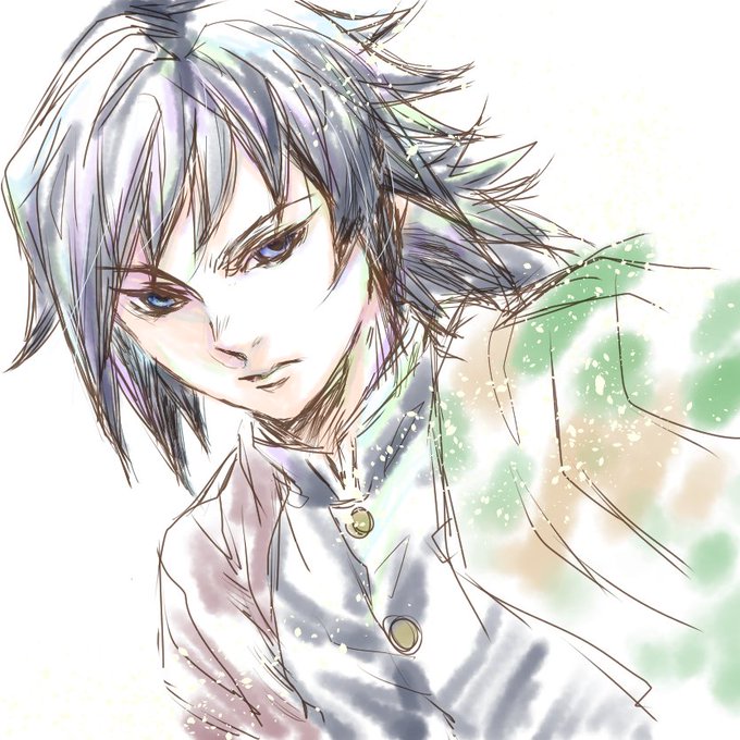 桐生朧さんがTwitterに投稿した冨岡義勇(鬼滅の刃)のイラスト。