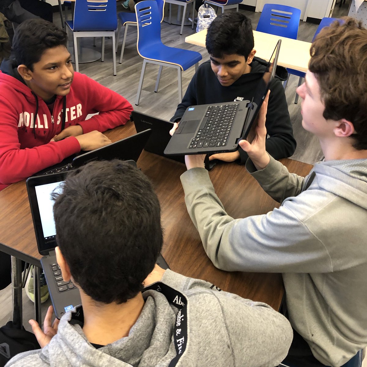 mrhufnagel's tweet photo. Love seeing the student collaboration in our @HPS_Eagles Coding II course #studentledinstruction @gordond11171 @tmccarthy5210 https://t.co/kPT7hOOkVK