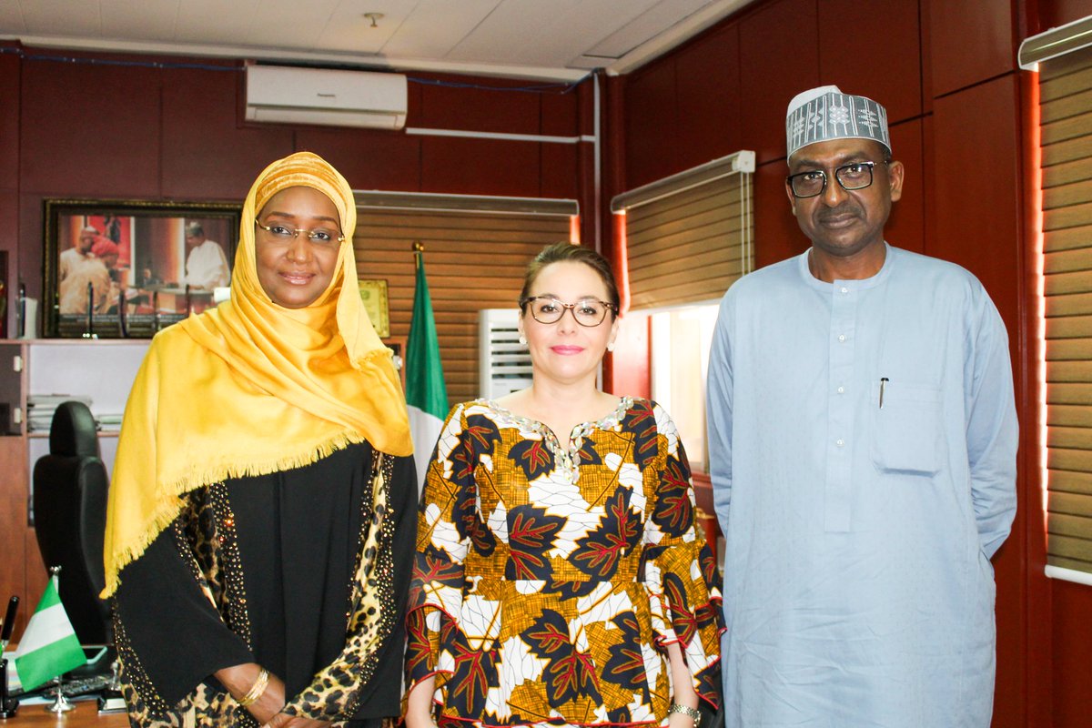 Sadiya_farouq's tweet photo. "Your continued partnership in Nigeria is important and I am keen to explore key areas of cooperation in line with the mandate of the Ministry" - Meeting with Mrs Joanna Tarnawska, the Polish Ambassador to Nigeria https://t.co/k8bUoVLPNO