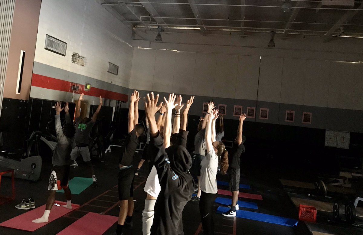 nchspe's tweet photo. Our Strength and Conditioning Class. #Namaste https://t.co/xHuDkMZeg4