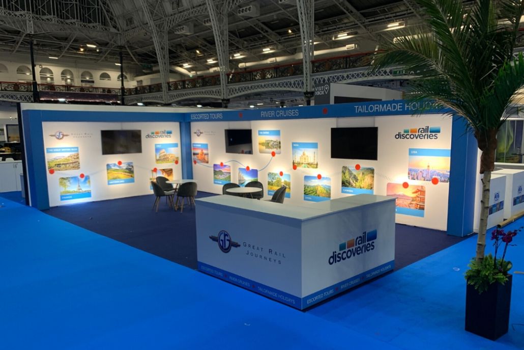 pinxdisplay's tweet photo. We were delighted to recently support @GreatRail with an #exhibitionsolution at the @DestinationShow. This unique #exhibitionstand was designed to create a #journey on their stand using back-lit fabric. Find out more on the Pinx Display website https://t.co/v8DsmyOyOP #eventprofs https://t.co/g7XBlDzHFm