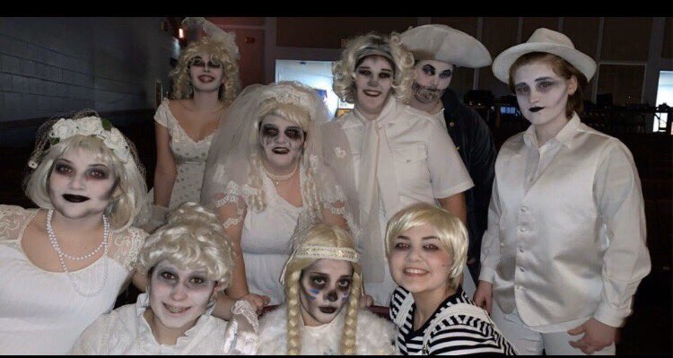 NE_HSDrama's tweet photo. Pugsley and the gang popping in to remind you that our opening night is tomorrow!! Buy your tickets now at https://t.co/382TTGTJFz to beat the rush at the door https://t.co/NJvG3JoNAk