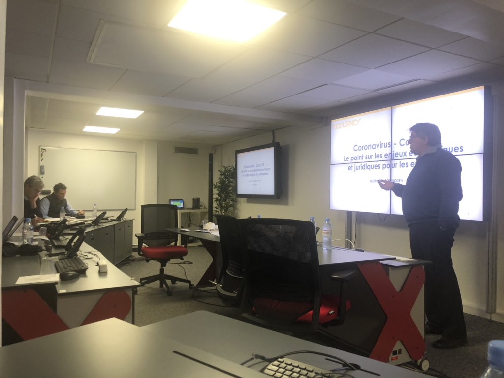 RESILIENCY_'s tweet photo. fin de journée pour le séminaire restreint d’information sur le Covid-19 .. passionnant pour analyser une crise en mouvement - merci aux sociétés présentes #COVID19fr #Coronvirus #COVIDー19 Préparation il n’est jamais trop tard https://t.co/OTuxYgZYDK