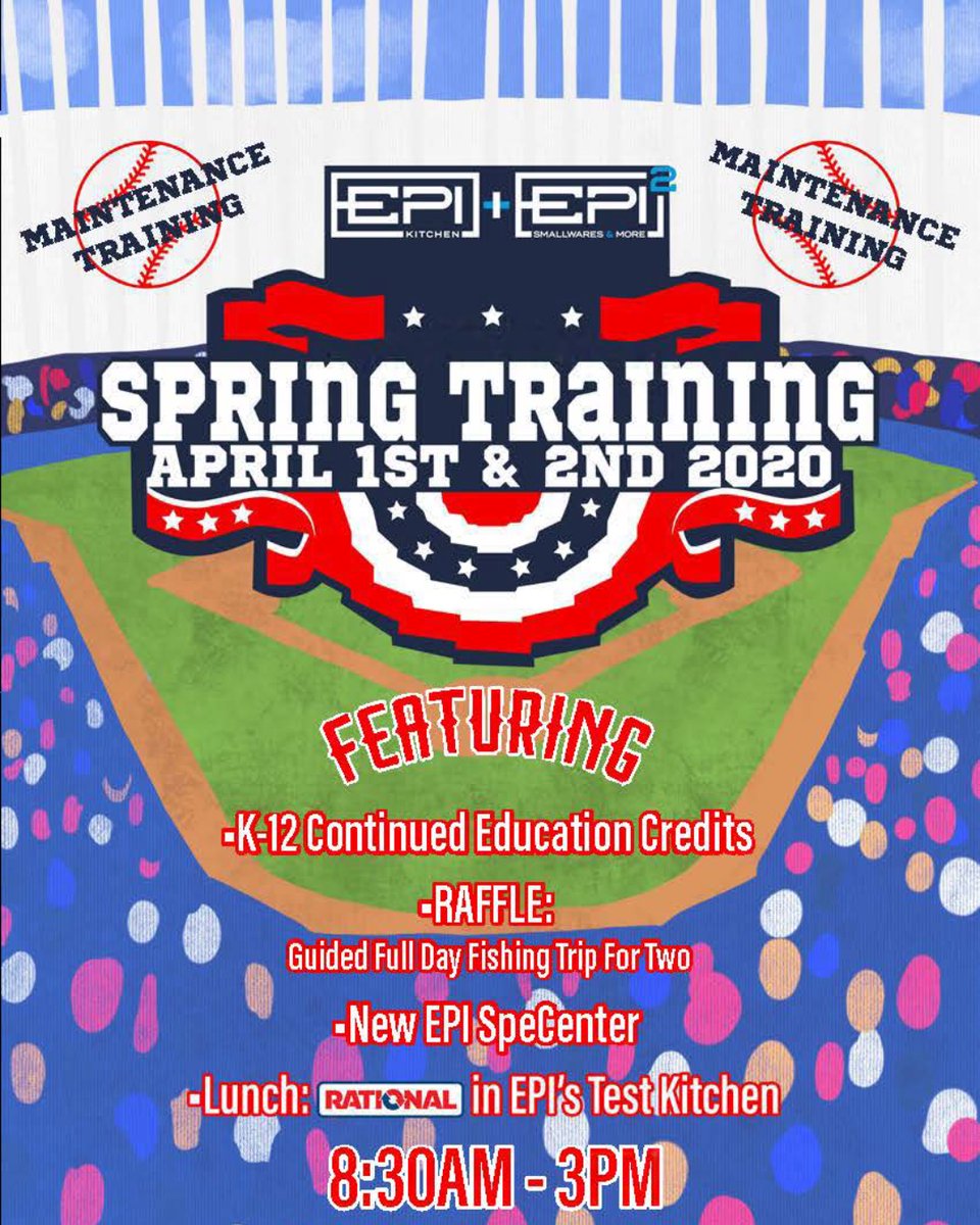 epikitchen's tweet photo. EPI SpeCenter is hosting Maintenance Training. Hobart, RDT, Fisher and Traulsen will be training.  @RATIONAL_AG will b providing lunch.  Register at https://t.co/76enwmsWYR  #foodservice #cheflife #k-12 #foodisfun https://t.co/be5guAYru8
