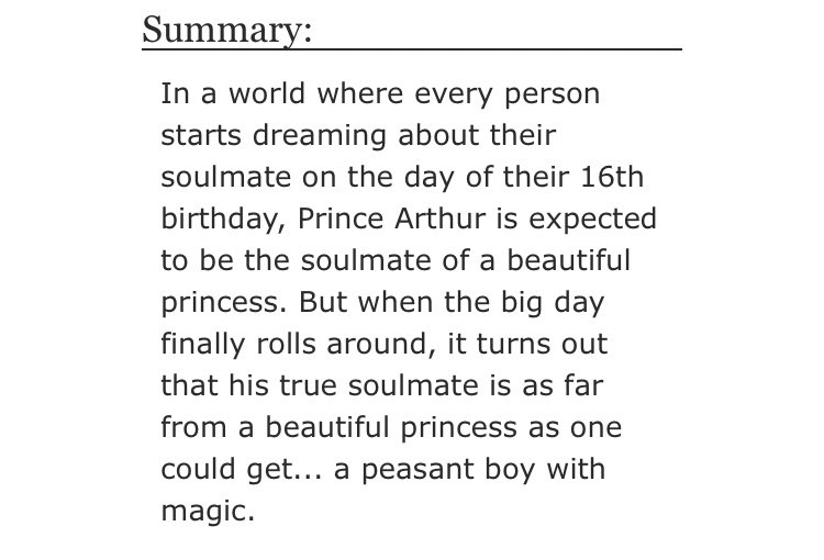 • Dreams don’t turn to Dust by goodluckgettingtosleep  -merlin/arthur  - Rated T  - canon era, soulmates au  - 4221 words https://archiveofourown.org/works/6768913 