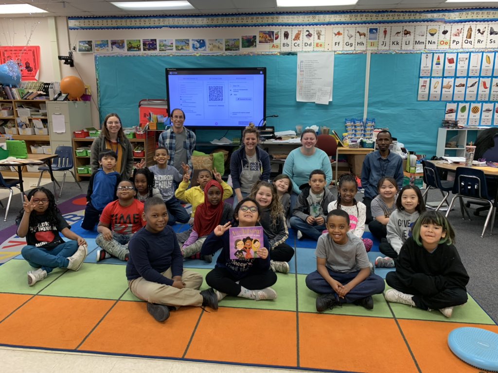 Timberwolves, Lynx, and @WolvesLynxCR Reading Timeout with my new friends in the 2nd grade at Bryn Mawr Elementary. Such an awesome class! #packgivesback