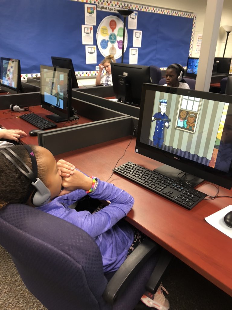 Onggy5's tweet photo. Reviewing Jim Crow Law in Social Studies using Brainpop videos &amp; quiz. Students are more attentive to this over a paper pencil test! https://t.co/q7UIdKnst3