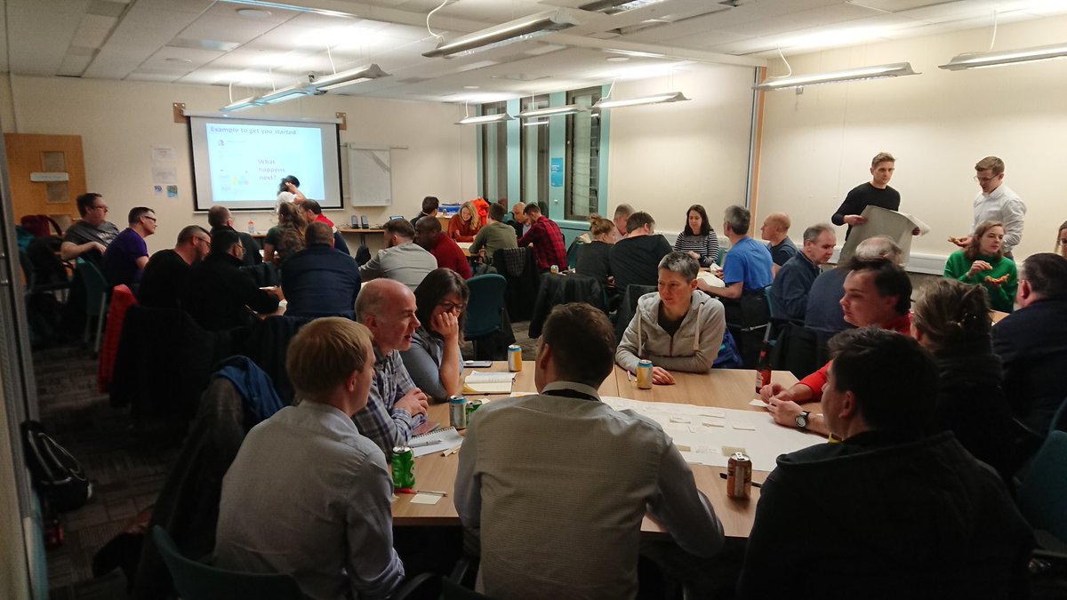 Full room tonight at Lean Agile Stockport for a double act with Danny Jones on journey mapping. We even had to get extra pizza! @turnermaround @kanbanksy #LeanAgileManchester
