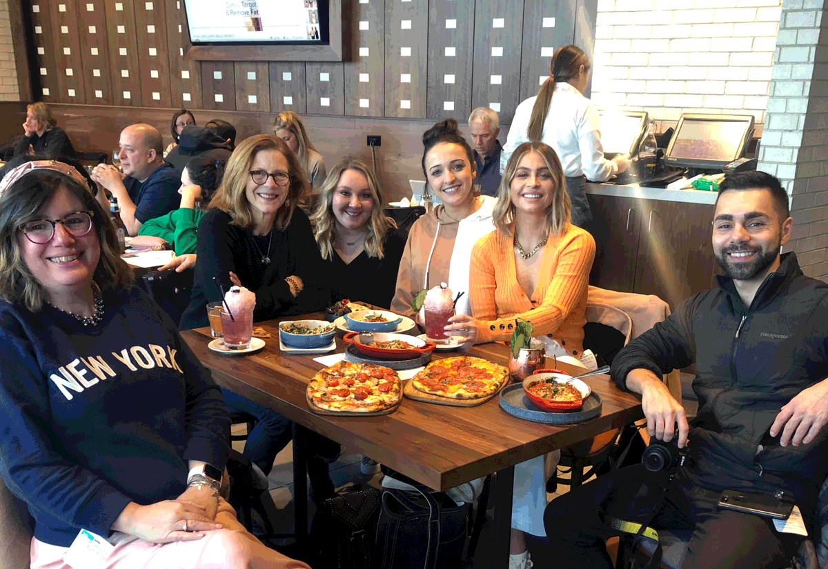 BostonLogan's tweet photo. The Boston “Foodie Flight Tour” makes a stop at @TradeBoston alongside their award-winning Chef Jody Adams - Check out the trendy, upscale Mediterranean restaurant now open in Terminal B. #BostonRestaurantWeek #BosShopDine https://t.co/BhwMEkIgPX
