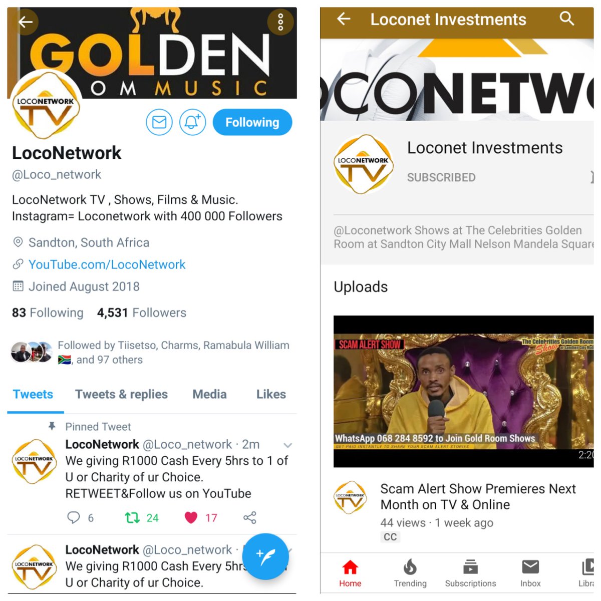 SelloaneMolahl2's tweet image. Following #LocoNetwork #LocoNetworkSendMeCashFor 👍