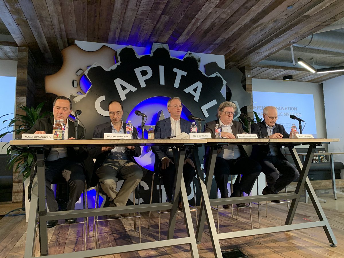 Excited for the <a href="/InnovationBoard/">Defense Innovation Board</a> to hold this important discussion at @CFDefense with <a href="/DEFCommunity/">Defense Entrepreneurs Forum</a> in the audience. We’re keeping Austin weird, but bringing bold ideas to @DeptofDefense too. Tune in live! #DefenseInnovationBoard #biotech #workforce #software