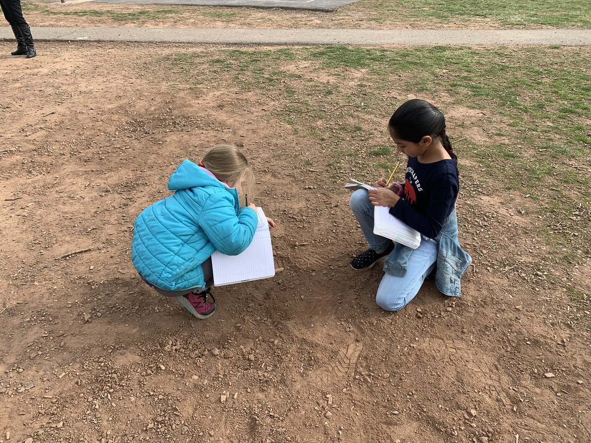 mrspirogsclass's tweet photo. Pedologists at work observing erosion on the playground to start their PBL! #thirdgrade #science #pedologist #soilconservation @FlorisSchool https://t.co/ryew0hptNF