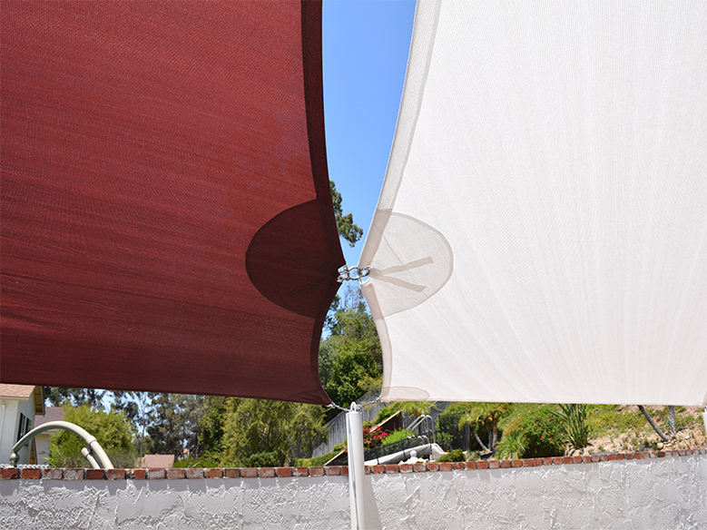 WholesaleShade's tweet photo. Shade Sail Design Ideas: Kiss Point - Connect two sails along an edge to close a gap and provide more shade, and look good doing it! #ShadeSails #ShadeSailDesign #DesignIdeas #ShadeSailUniversity #SSU https://t.co/T3Fwe5FSgP