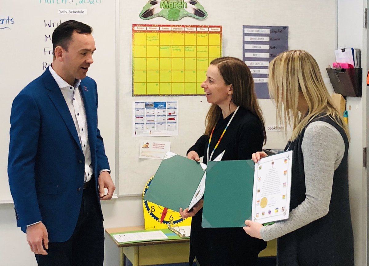 Wonderful to visit #Exshaw School today to recognize two outstanding teachers - Kalyn Dallyn &amp; Genevieve Soler - on receiving a Governor General’s Award for Teaching Excellence