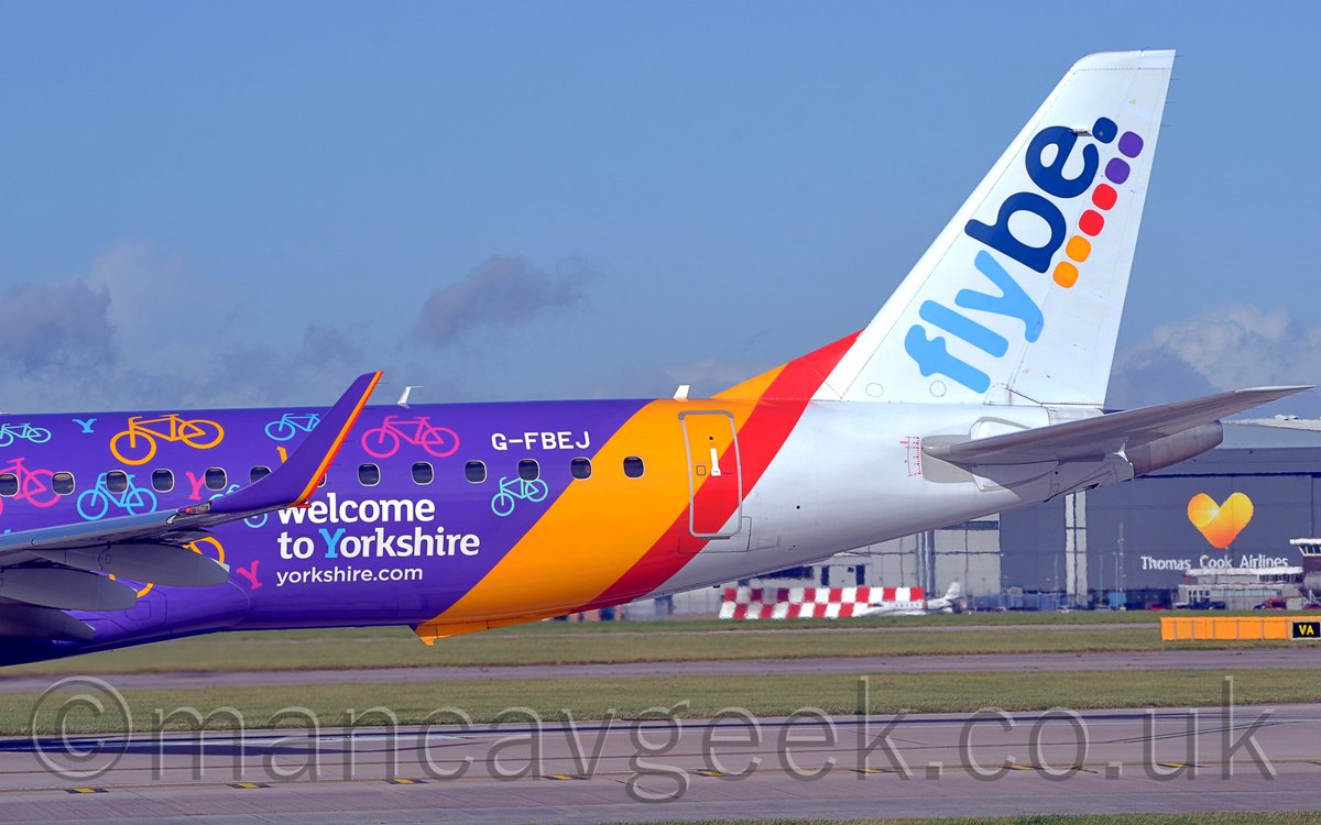 mancavgeek's tweet photo. Tails 2020-03-05.
G-FBEJ, Embraer ERJ190-200LR, Flybe, lining up on Runway 23L at manchester Airport, 12th October 2019.
#avgeek #planespotting #tails #manchester #man #egcc #southside #23LHold #embraer #erj190 #flybe #ripflybe https://t.co/K2Tz2NOWdl