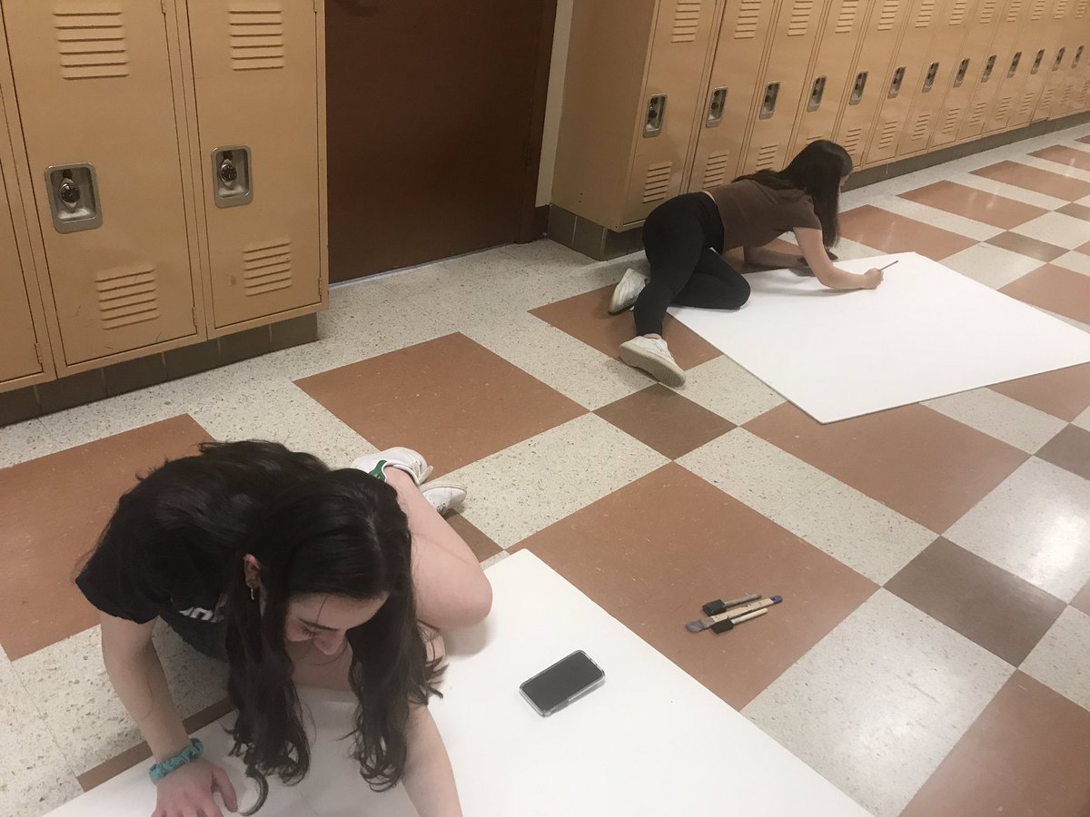 Juniors preparing their decorations  for tomorrow’s opening ceremony at The Olympics