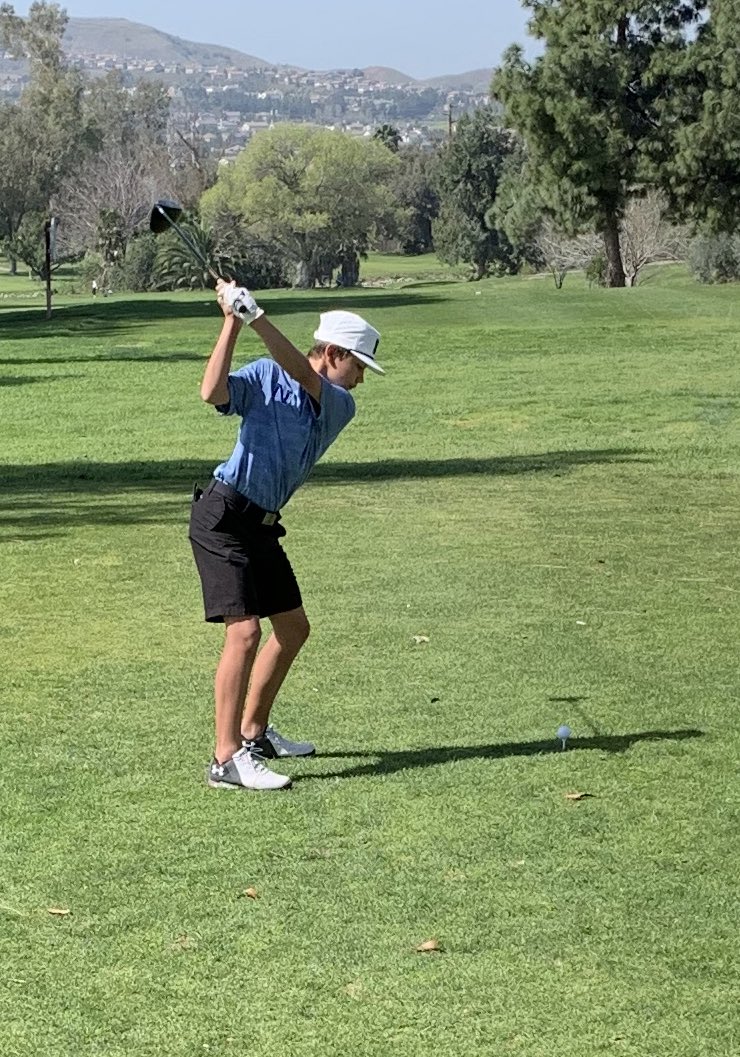 NorcoHSGolf's tweet photo. And...We are off!  NHS Boys’ Golf starting the season at the 2020 Knights Invitational.  Good luck guys!  We Are Norco!@NorcoHS_sports @NorcoHighSchool #OntarioChristianHS https://t.co/WkOBbhD4ts