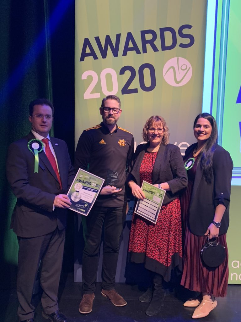 LizAndersonz's tweet photo. Proud runners up! Thanks to @cricketnotts for their brilliant work #NGATawards https://t.co/zJBzpRy04S