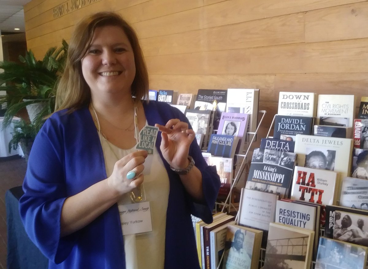 cwilsongill1's tweet photo. Excited to be attending the annual meeting of the Mississippi Historical Society and visiting with Haley Yurkow who runs the bookstore at the Two Mississippi Museums @upmiss @MDAH_Official @DeltaState #ReadLikeaLocal https://t.co/JevAmP4UdY