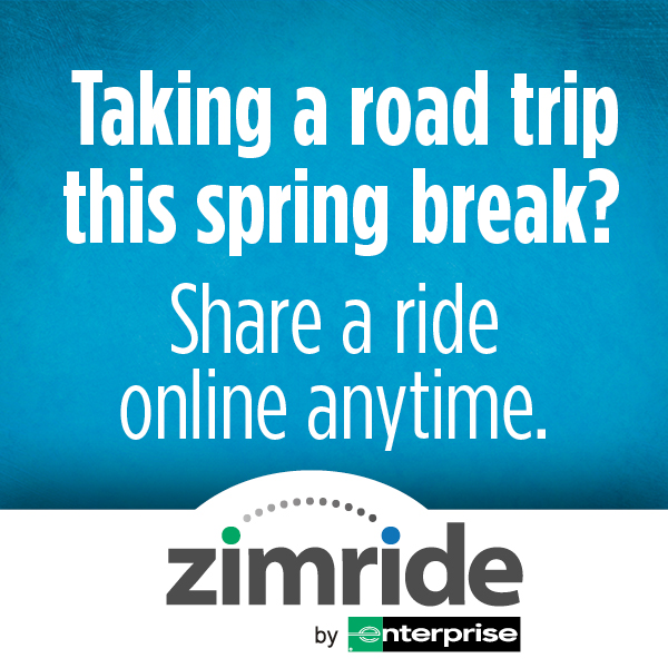 🌴Don’t forget Zimride for Spring Break🌴
Using Zimride to plan your Spring Break can help you save money by sharing a ride! Wherever you are going, Zimride is there to help😎
It takes 2 minutes to sign up at new.zimride.com/ucriverside with your Net ID1
#UCR #ucrcarpool