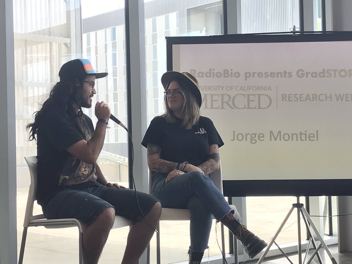 radiobio_ucm's tweet photo. Having fun in the Pavilion with some phenomenal grad student #scientists at #GradSTORY! Come by and ask our interviewees some questions about science and being a grad student! #RadioBio #UCMresearchweek #UCMerced https://t.co/YlcYUEj5eO