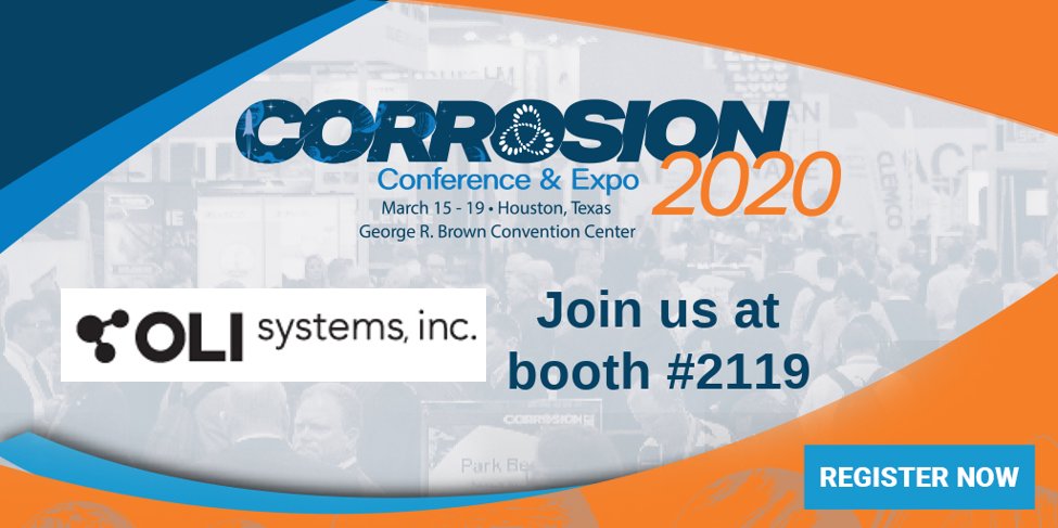 OLISystems's tweet photo. Visit @OLISystems at #CORROSION2020 Booth#2119 to see the new OLI V10 software; Meet with OLI #corrosion experts https://t.co/XYRS2DiEoW; Learn about new JIP and new short course with @PENNSTATEU1. Attend our CTO's presentation on 3/13 at 2:35 PM Rm. 352 DE SGT 39 #chemistry https://t.co/XTxlYfLxMO