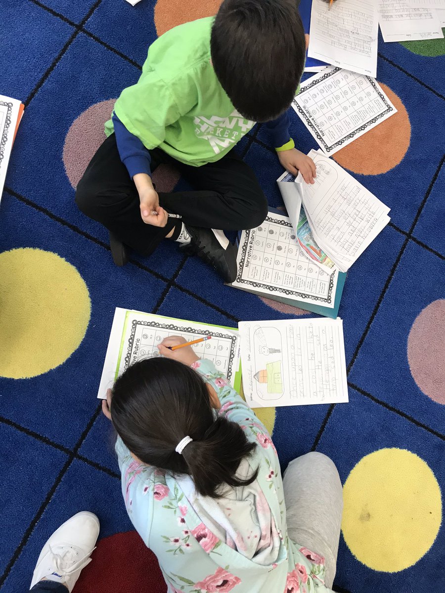 Mrs_Lasky's tweet photo. Buddy editing our fairy tales! We love hearing our friend’s writing. 💜 #ewrsd #WCBpride https://t.co/Sfoqk99Skt
