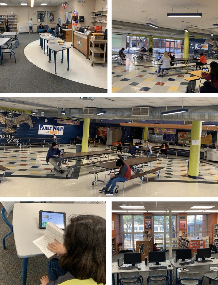 Library_Krueger's tweet photo. Ms. Mireles’ 6th grade ELA classes spent the day “tasting” books featuring diverse characters using @Flipgrid to record their responses. I’ll be giving away each book to the student with the most compelling response! #wereaddiversebooks #kmslib #FalconsRead https://t.co/4dOnjaLpp1