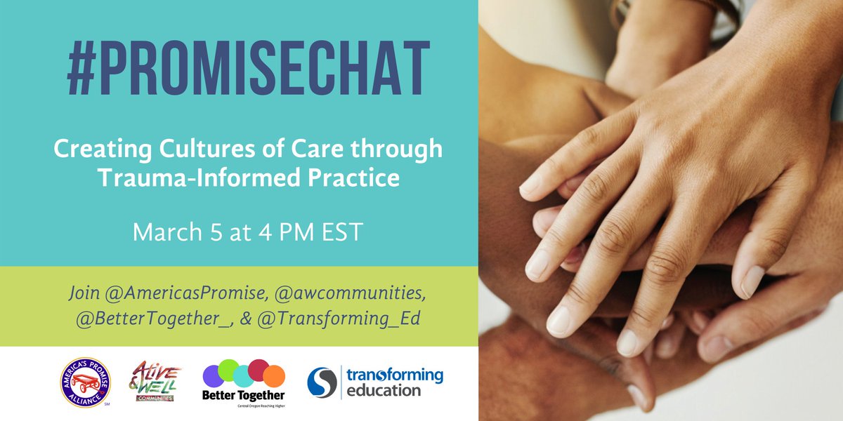 We're excited to get started on today's #PromiseChat on trauma-informed practice, who's joining us today?!