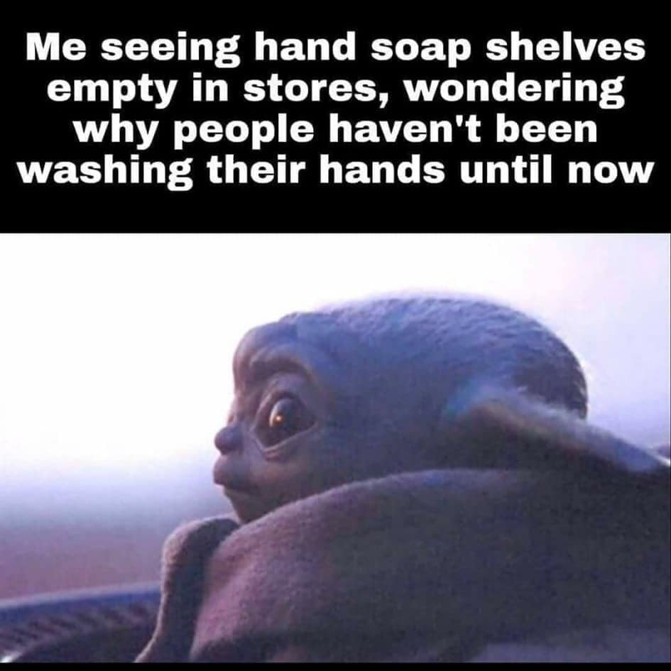 UnoClean's tweet image. Store shelves aren't the only ones running out of soap!

If there is a certain hand soap or sanitizer you are looking for, please double check our website for extended lead times or call our customer service department to find out if it is available.

#WashYourHands #BabyYoda