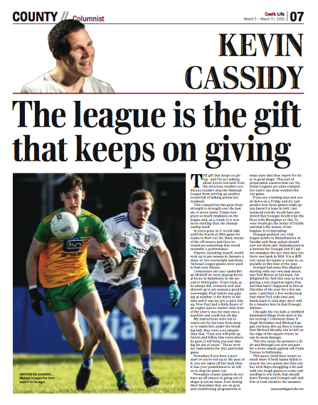 Gaelic_Life's tweet photo. BUY GAELIC LIFE - To read Kevin Cassidy's analysis of why the league is better than the championship - Another #MustReadGL column from @KCASS7 - Buy the Digital Edition now - https://t.co/gt9SarfLlG https://t.co/FF9iMKweVw