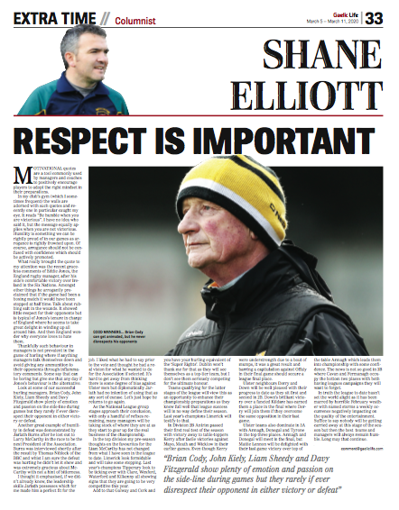Gaelic_Life's tweet photo. BUY GAELIC LIFE - To read Shane Elliott's praise for those Gaels who behave themselves on the sideline - Another #MustReadGL column from the @DunloyGAC and @AontroimGAA man - Buy the Digital Edition now - https://t.co/gt9SarxmKg https://t.co/DfUr4UInc9