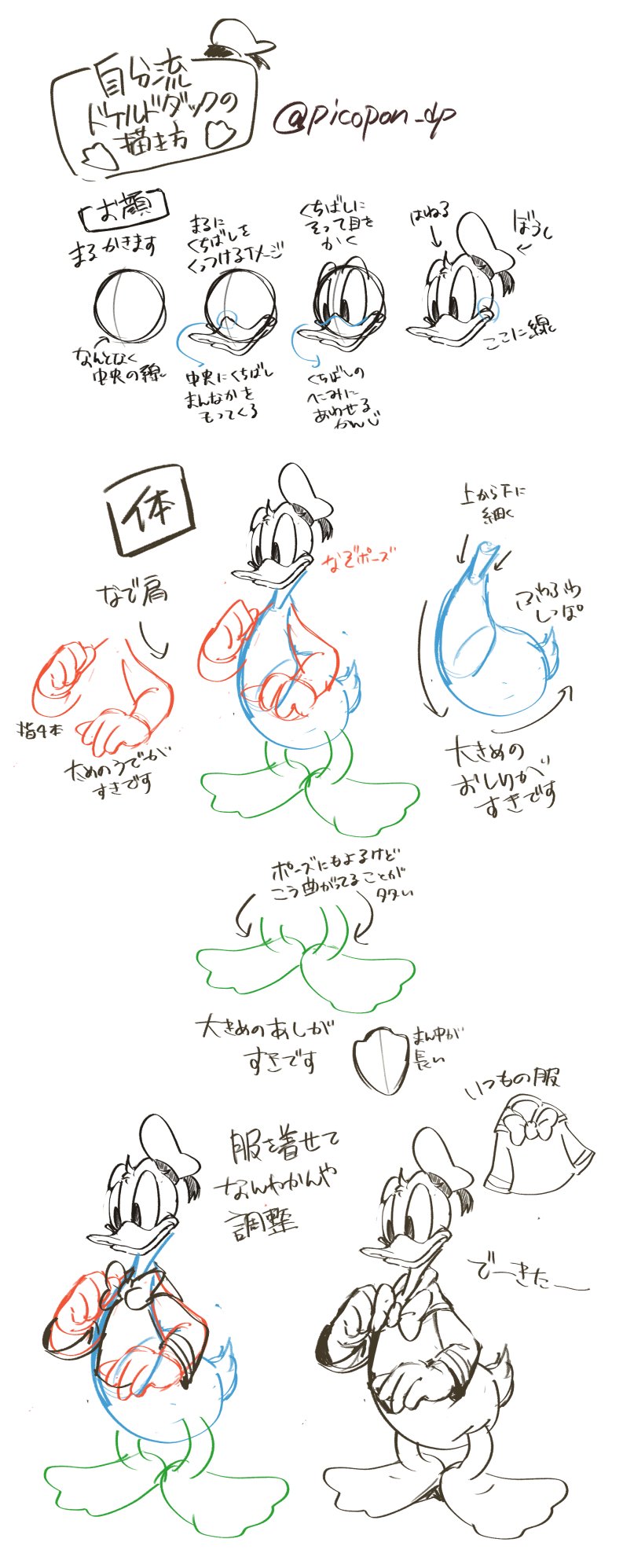 夜長ぴこまる 個人的ドナルドの描き方メモ 尻と足 T Co Wgnq7acc58 Twitter