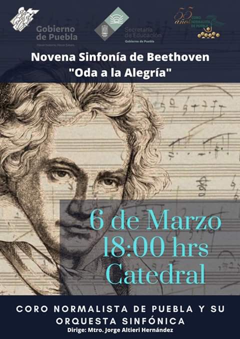 coronormalista's tweet photo. El Coro Normalista de Puebla y su Orquesta Sinfónica se une a la celebración del 250 aniversario del natalicio de Beethoven. Mañana viernes 6 de marzo, 6:00 pm en la Catedral de Puebla. 
Entrada libre. https://t.co/SKgi9Snhon