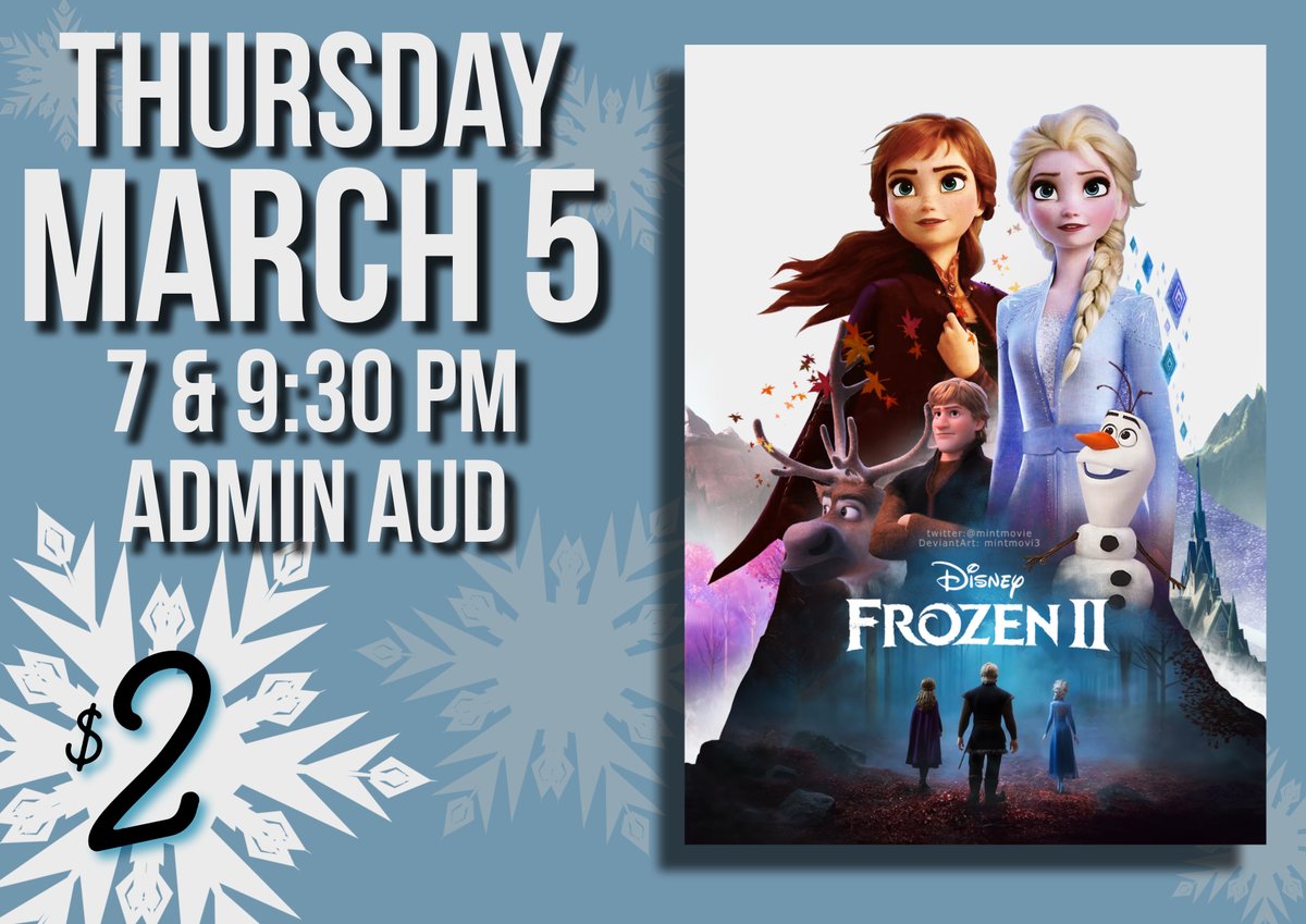 HardingCAB's tweet image. This is cool: The first 25 students at each showing of Frozen 2 will get a Shamrock Shake courtesy of @McDonalds. See you there!