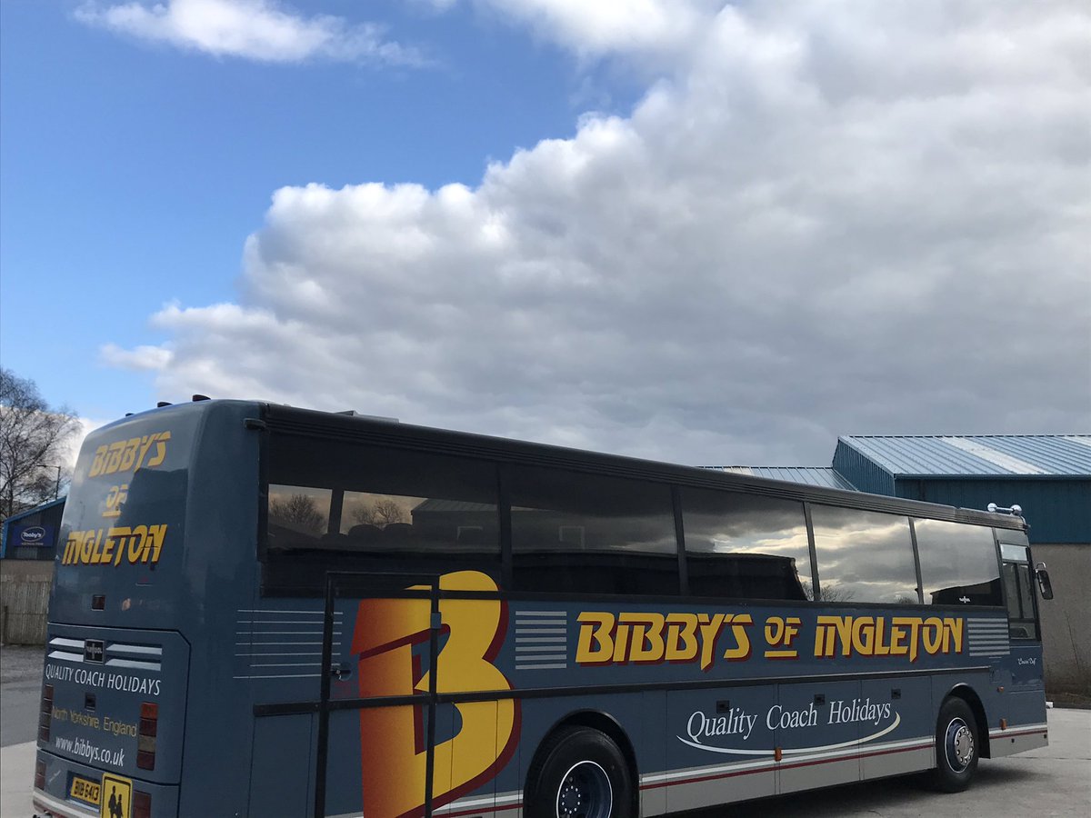 Bibbyscoaches's tweet photo. “Dales Treasure” BIB 6413 just out of the playpen after a full internal valet, full body wax and quick paint of the wheels. All our coaches are treasured regardless of age and this is still in everyday use! #Notforshow #Vanhool https://t.co/gDNyMw8j4B