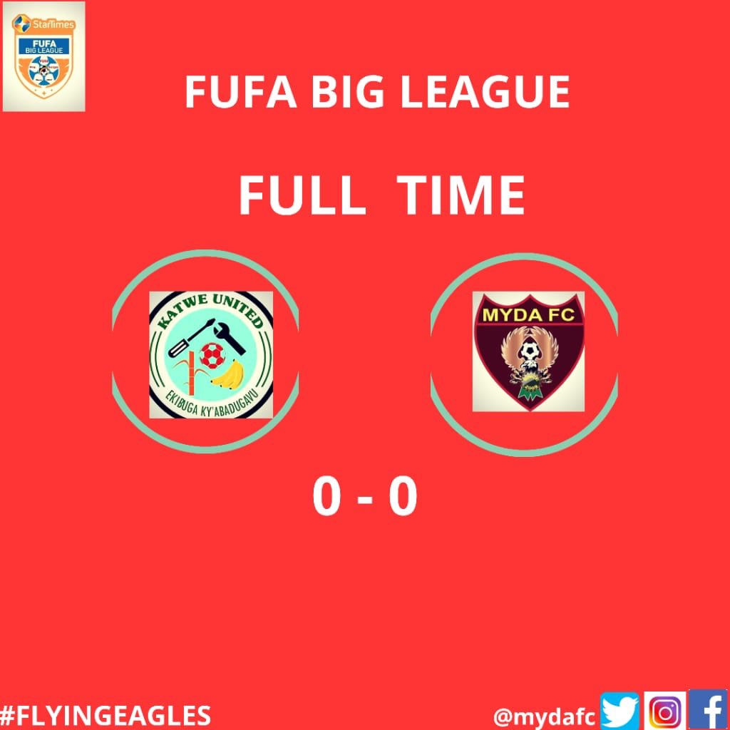 MYDA_FC's tweet photo. Not the results we wa luking up to another draw against Katwe United n @FUFABigLeague so disappointing.. Bt letโs keep pushing Ws wil soon re surface stay strong Myda family .. #Flyingeagles #Ammyda https://t.co/EHD8GZGaIX