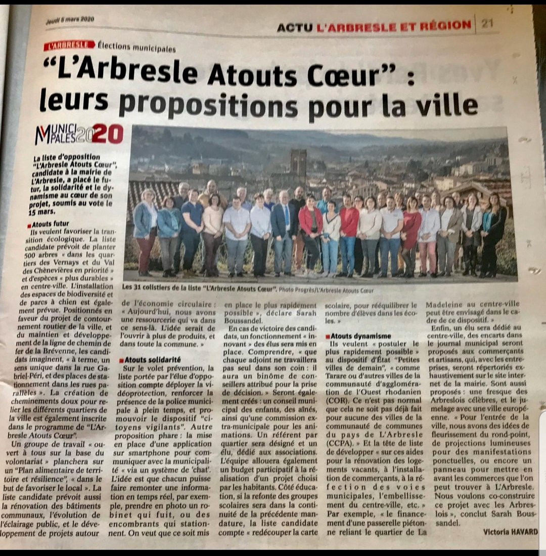 larbresle2020's tweet photo. Nous avons commencé à venir à votre rencontre pour vous présenter notre programme.
Vous pourrez aussi retrouver les grandes lignes dans @LeProgres et @LePays du jour.
Rendez-vous le 12 mars à 20h à la salle Claude Terrasse pour notre réunion publique.
#programme
#superequipe https://t.co/rWjRwrogun
