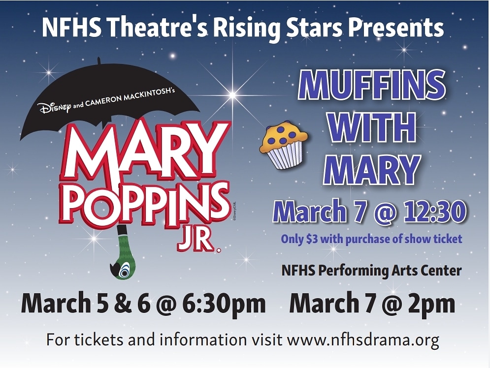 NFHSDrama's tweet photo. Mary Poppins Jr. Opens Tonight!
Visit https://t.co/oW5k4om2Dy to get your tickets. Tonight is $5.00 student night... don't miss this supercalifragilisticexpialidocious experience! https://t.co/oy47aNWue8