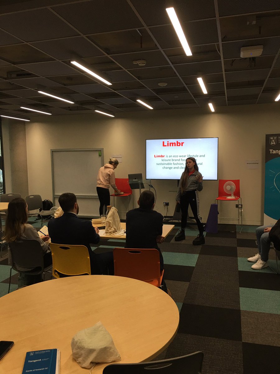 TCDPortal's tweet photo. LIMBR, a brand that looks to build awareness of recycled plastic and changing the perception of it as a reliable source for sports wear and sports resources. #ProvostChallenge #HackPlastic https://t.co/8JXKp95F8x