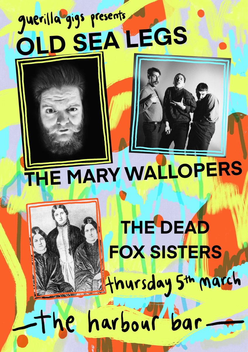 Tonight at The Harbour - 8.45pm sharp! Guerilla Gigs Presents a magnificent three band line-up featuring <a href="/marywallopers/">The Mary Wallopers 🐖</a> / <a href="/ItsOldSeaLegs/">Old Sea Legs</a> (you'll know him from The Eskies) / and The Dead Fox Sisters. Runs til' 10.45 so lots of time to get the DART or bus home. FREE entry 👍