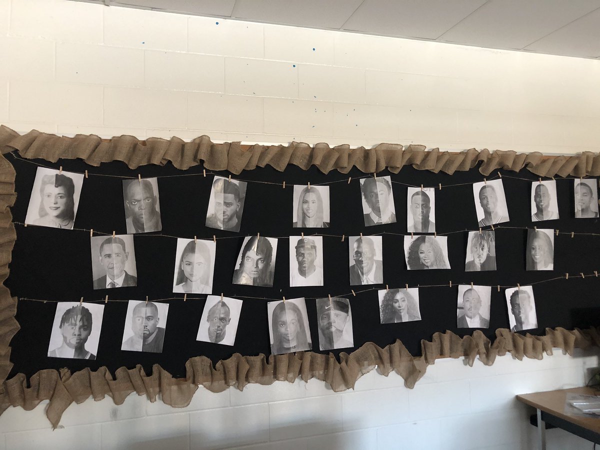 MJerkovic10's tweet photo. So unbelievably proud of 8D3 and their Black History Month portraits! @jaimeelaf @CalderstoneMS https://t.co/XywTbSydMO