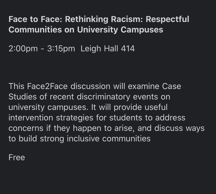 UAkronBMS's tweet photo. Come out and participate in a F2F hosted by Jolene Lane. It’s Free and open to all. 
Where: Leigh Hall 414 
Time: 2pm TODAY https://t.co/xTuxe4s9XO