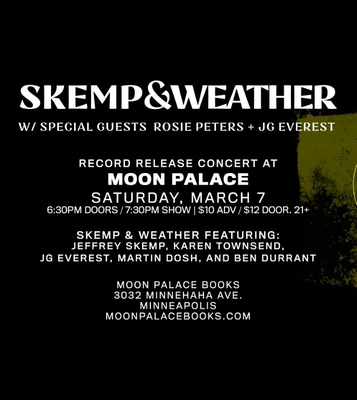 jgeverest's tweet photo. New Band, New Album. Been working on this for over a year, excited to celebrate this Saturday at the intimate @MoonPalaceBooks. Poetry + Music with dear friends @MartinDosh @BenDurr Karen Townsend and Jeffrey Skemp. https://t.co/qHIWyoA2a2