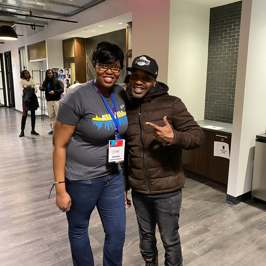 ShaphyllDesigns's tweet image. Myself and Wingo from Jagged Edge at Q Parker's Bridge Project in Atlanta.