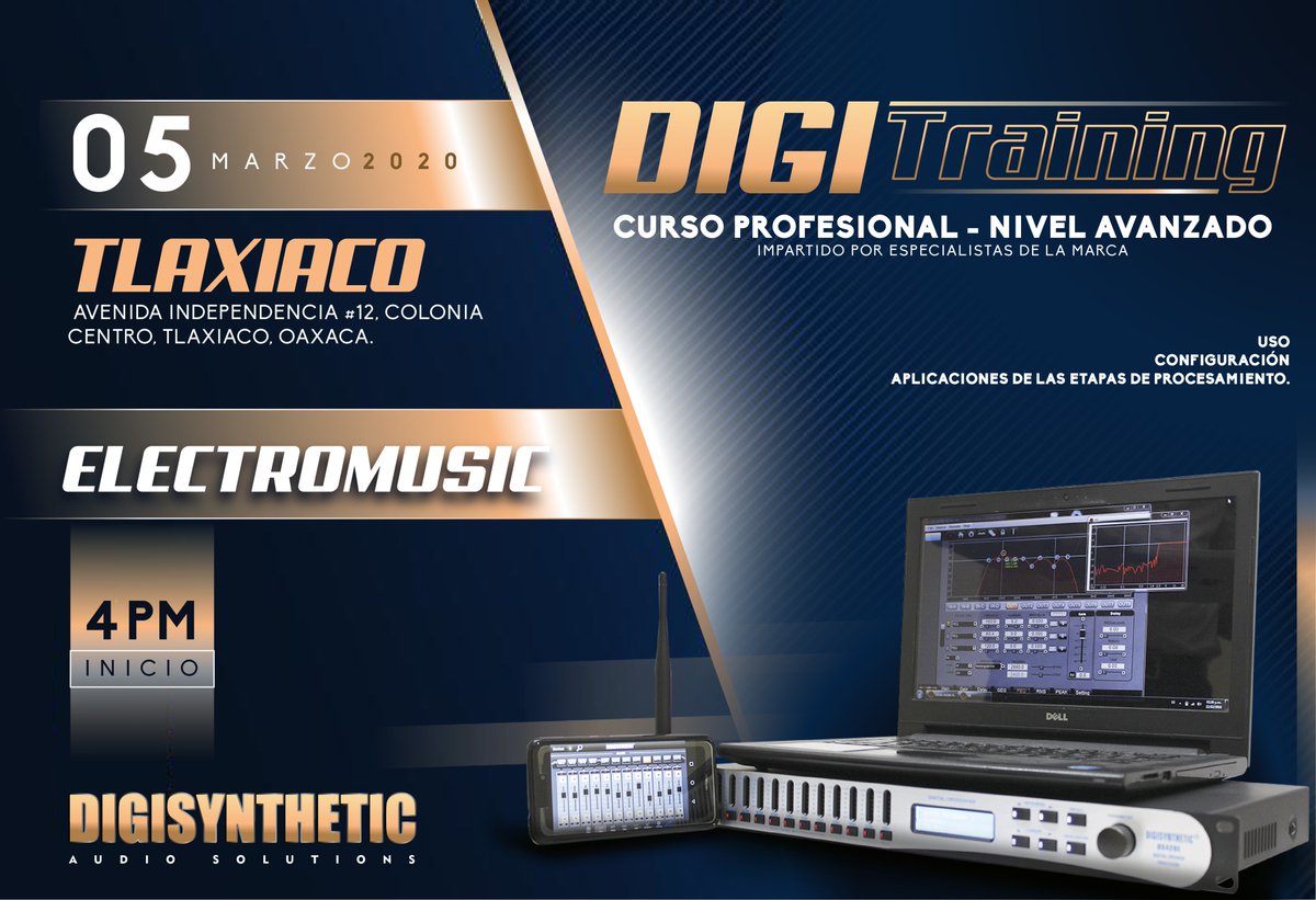 Melo_SoundofM's tweet photo. ¡Hoy #Jueves 5 de #Marzo estaremos #Tlaxiaco #Oaxaca para el curso profesional #Digitraining!
Con nuestro distribuidor autorizado: Electro Music
¡No faltes! https://t.co/K2ywYkZFaM