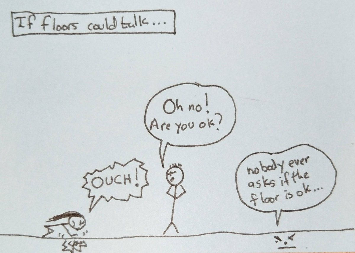brianwashereart's tweet photo. what if all floors had feelings?  does it hurt them when you fall down? #cartoon #comic #cute #family #fun #funny #lunchbox #peewee #flooring #floory https://t.co/va9WgG4xQK