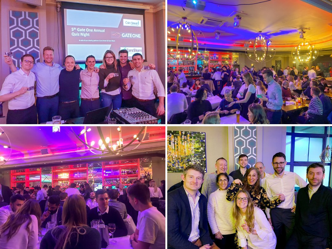 GateOne_global's tweet photo. Last night was the 5th annual Gate One pub quiz. We raised just over £2000 for our CSR partners @CoinStreet and @FareShareUK! Thanks to our quiz master James Cooper and to all the friends, clients and colleagues who made it such a fun night.
#changethatcounts #CSR https://t.co/V5UdtmusVG